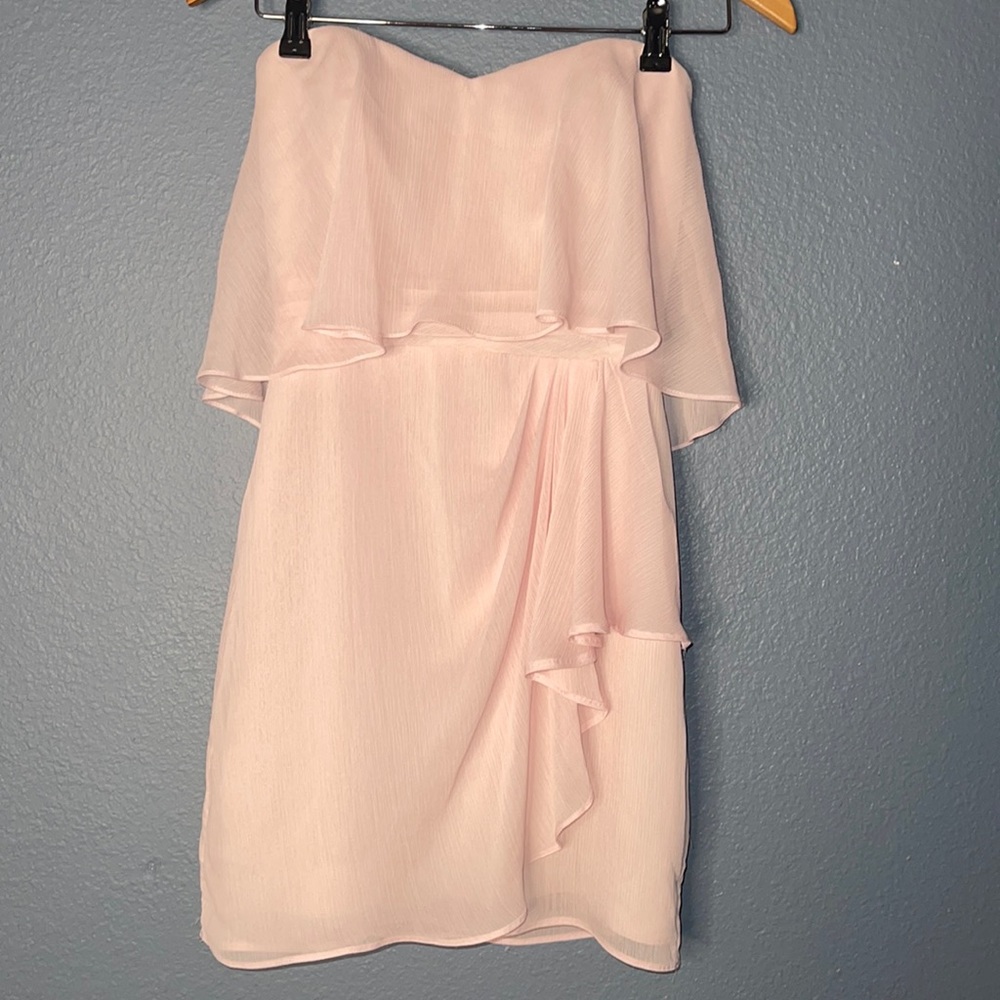 Badgley Mischka Pink Strapless Dress Size 0